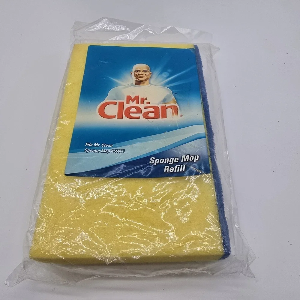 Mr. Clean Sponge Mop Refill 456886 Snap On‎ Snap Off  Yellow Replacement